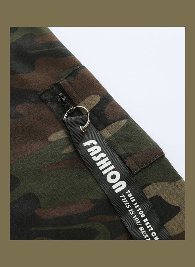 Generic - Casual Long Sleeves Pullover Sweatshirt Green Camouflage - Image 1