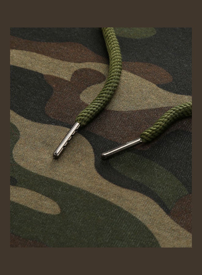 Generic - Casual Long Sleeves Pullover Sweatshirt Green Camouflage - Image 1