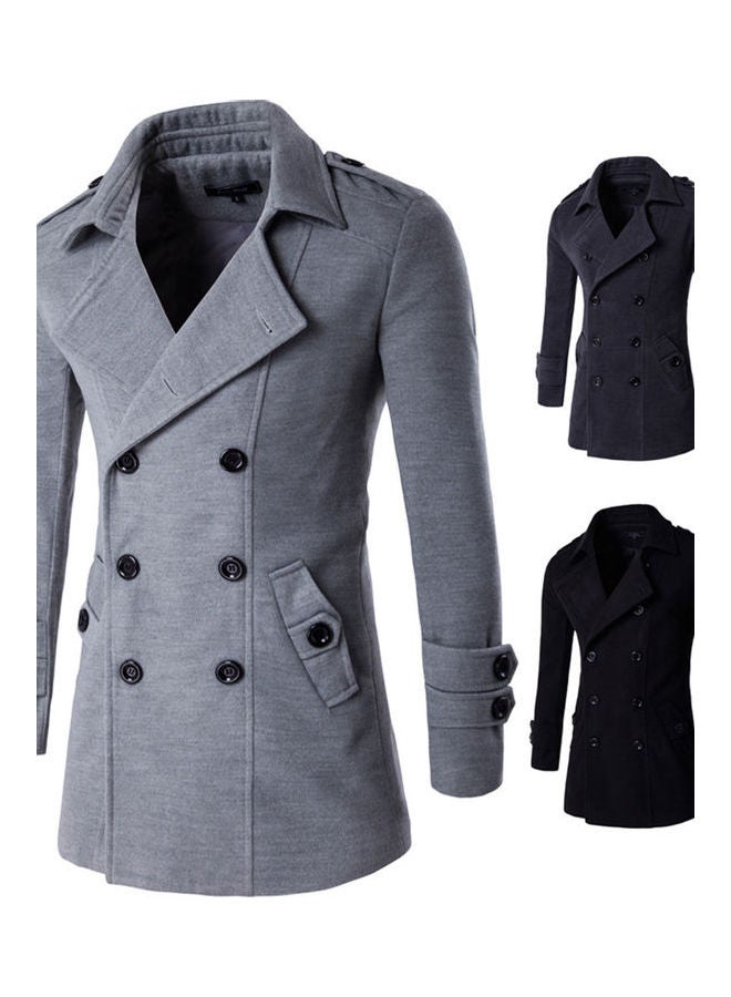 Generic - Autumn Winter Casual Overcoat Black - Image 1