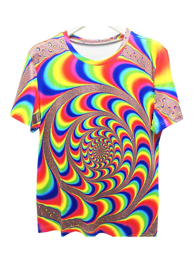 Printed T-Shirt Blue/Yellow/Pink - Image 1