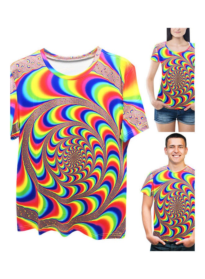 Printed T-Shirt Blue/Yellow/Pink - Image 4