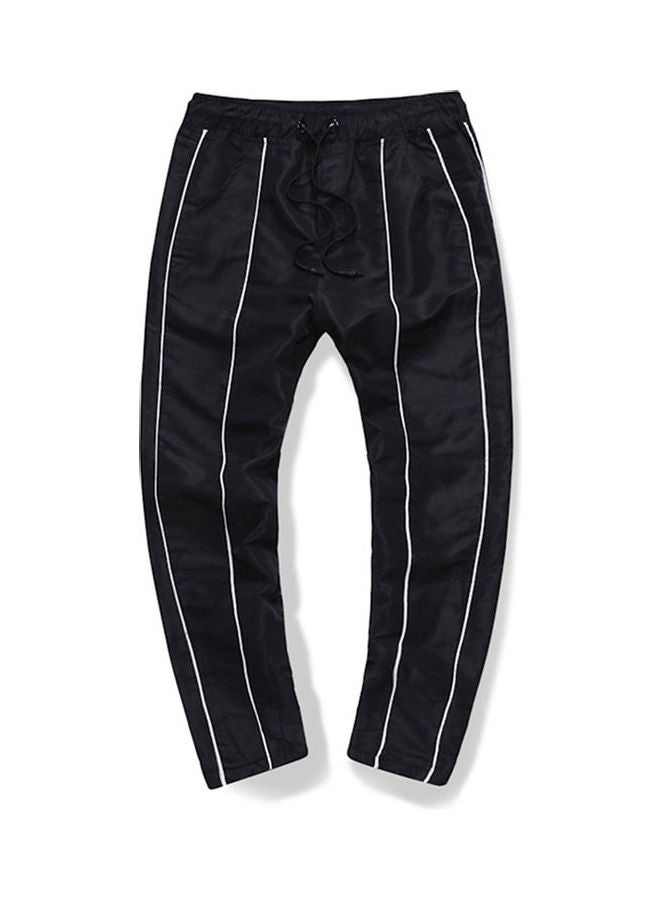 Straight Drawstring Casual Pants Black - Image 5
