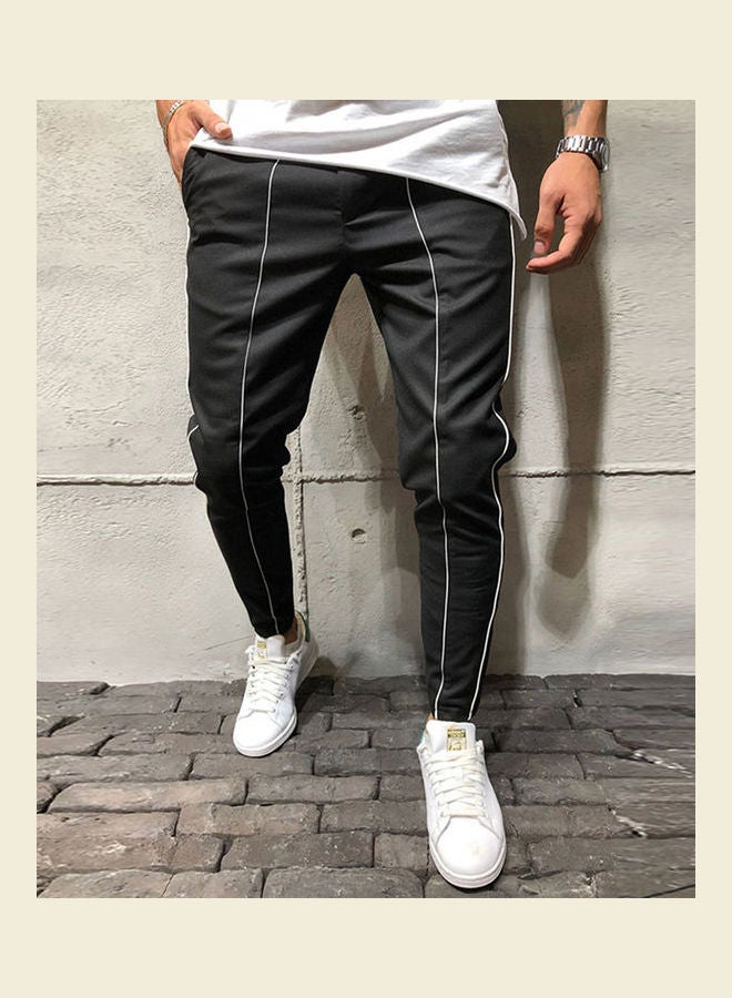 Straight Drawstring Casual Pants Black - Image 4