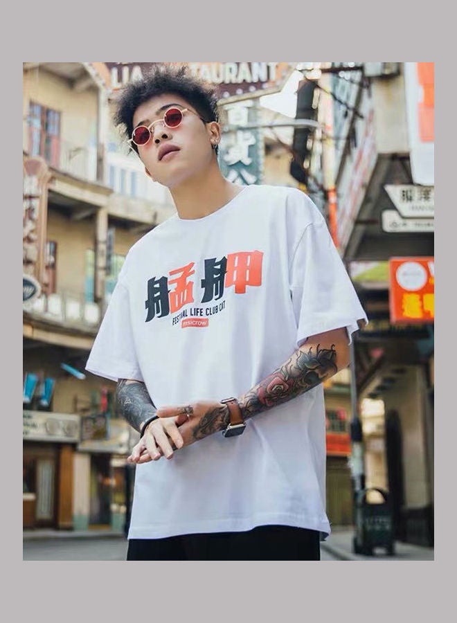 Cartoon Printed T-Shirt White/Yellow/Grey  - Image 3