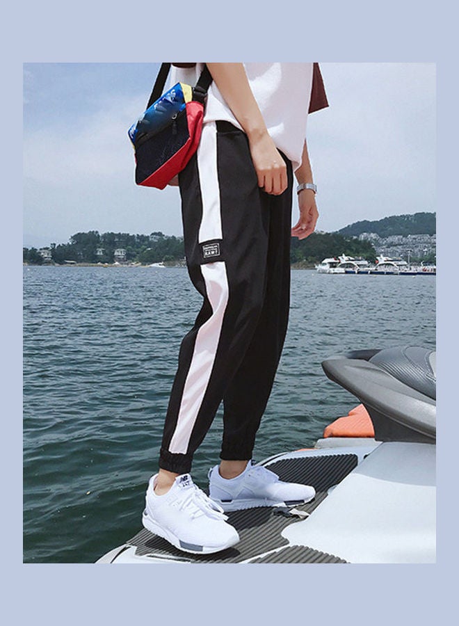 Colour Block Loose Trousers Black/Grey  - Image 5