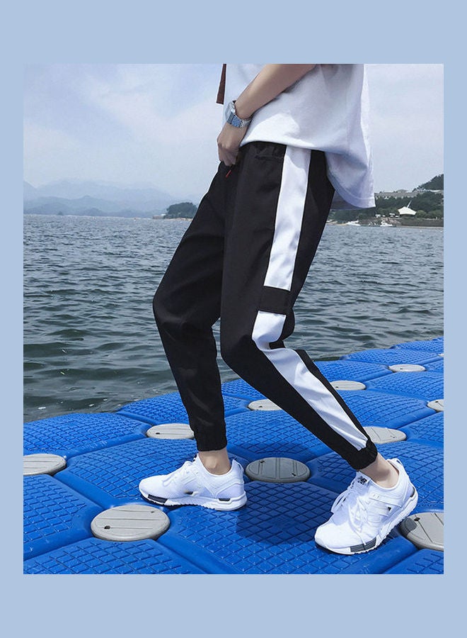 Colour Block Loose Trousers Black/Grey  - Image 3