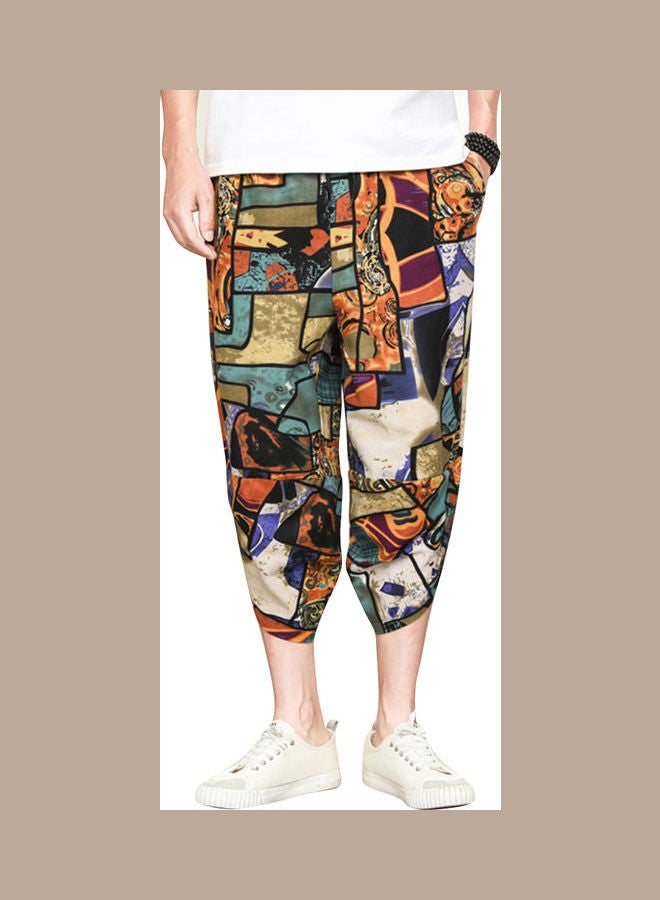 Loose Fit Three Quarter Pants Multicolour