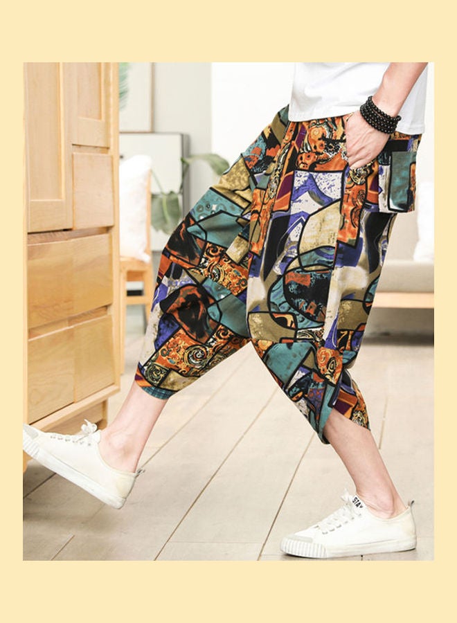 Loose Fit Three Quarter Pants Multicolour