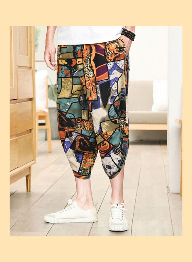 Loose Fit Three Quarter Pants Multicolour