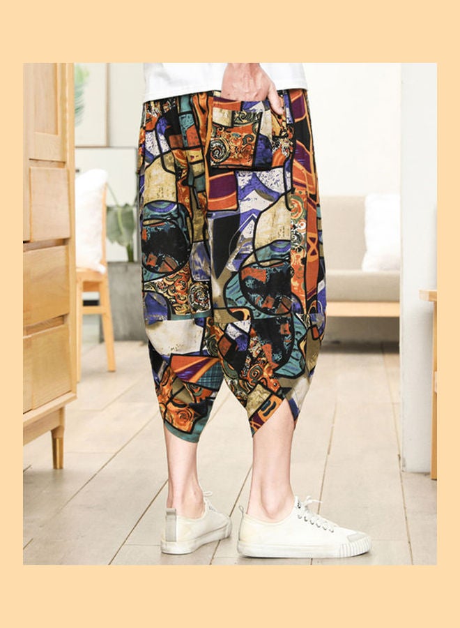 Loose Fit Three Quarter Pants Multicolour