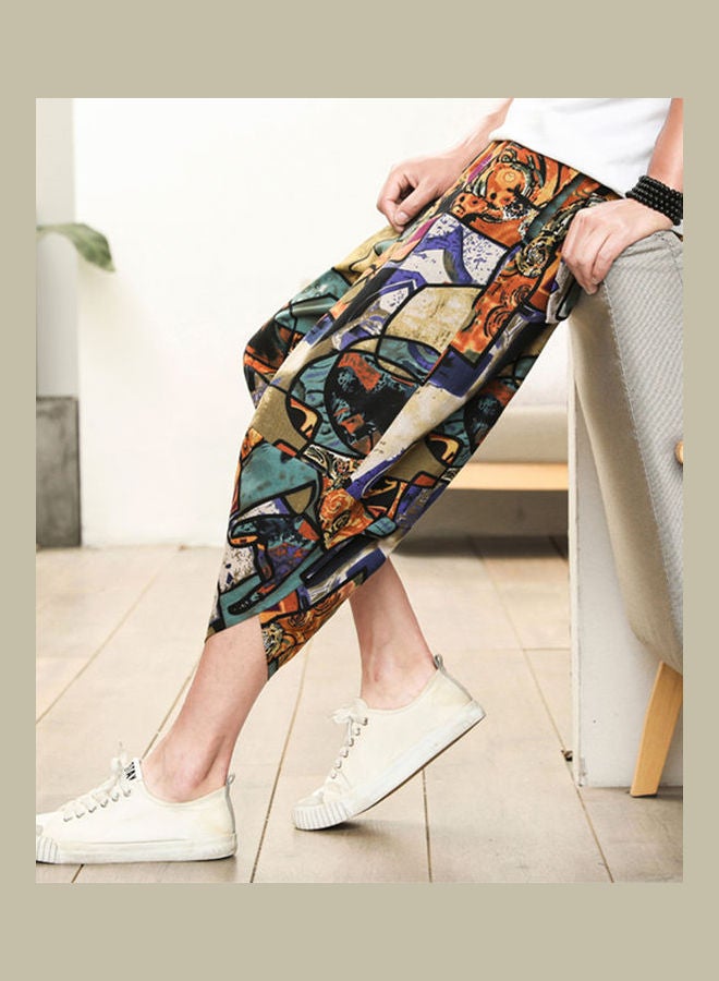 Loose Fit Three Quarter Pants Multicolour