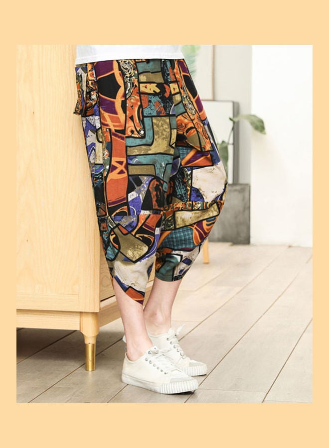 Loose Fit Three Quarter Pants Multicolour