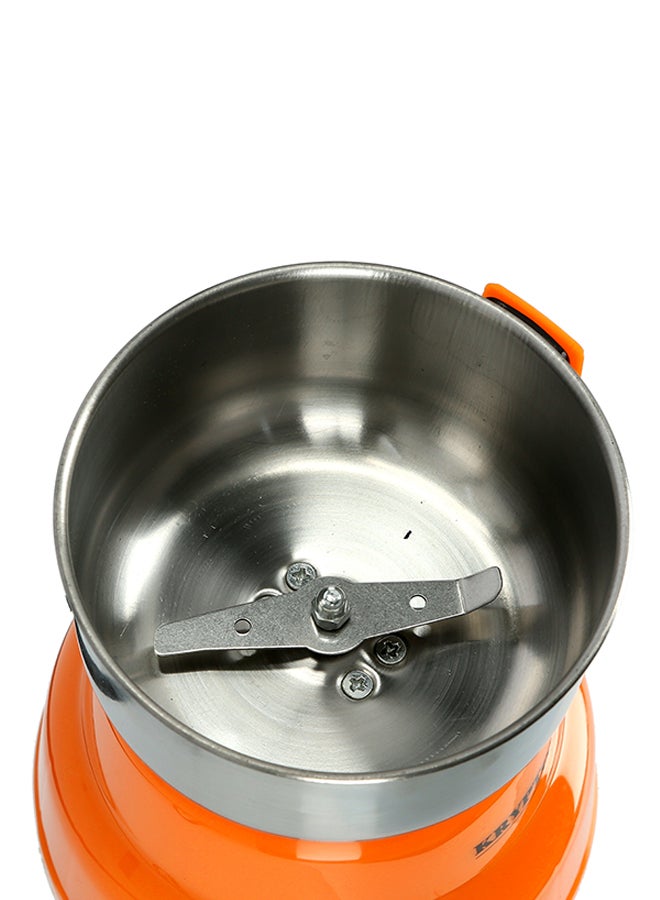 KRYPTON - Coffee Grinder with Powerful Motor, Durable Jar and Blade/ Ergonomic Grip, Perfect for Grinding Coffee Beans, Spice, Bread, etc 200 W KNCG6201 Orange - Image 1