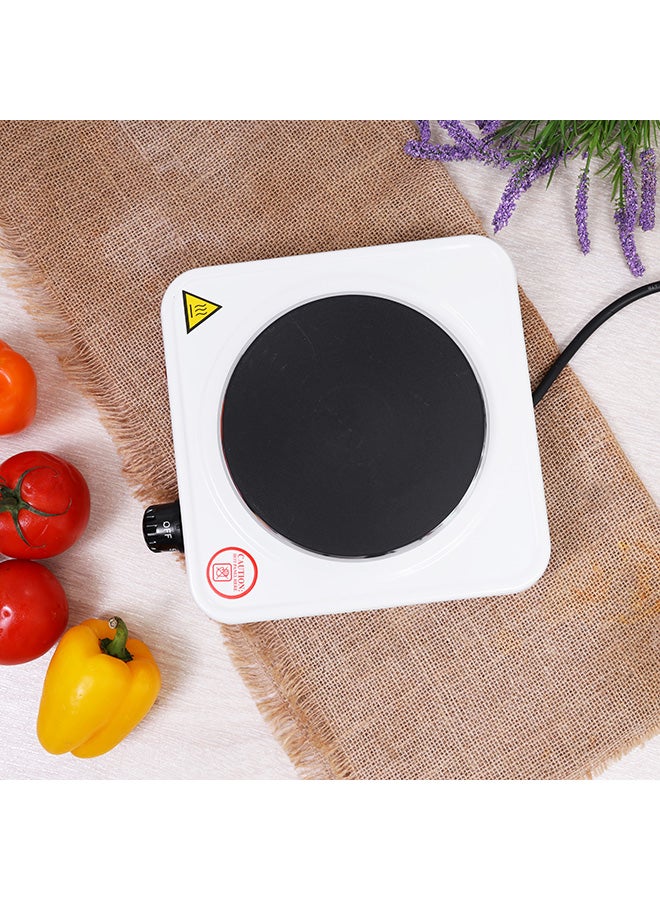 KRYPTON - Electric Single Hot Plate with Adjustable Thermostat and Overheat Protection, Ideal for Boiling, Sautéing, Frying and Other Cooking Tasks 1000 W KNHP5305 White - Image 1