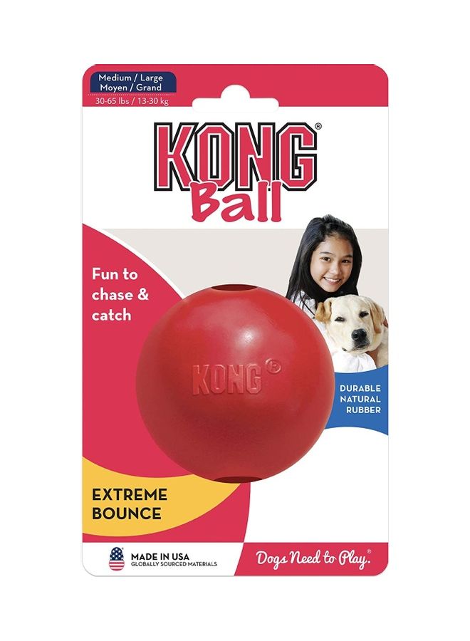 Kong Durable Rubber Ball Red Medium - Image 1