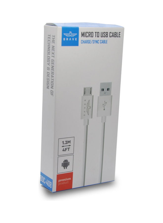 بريف مايكرو كابل USB أبيض  - Image 1