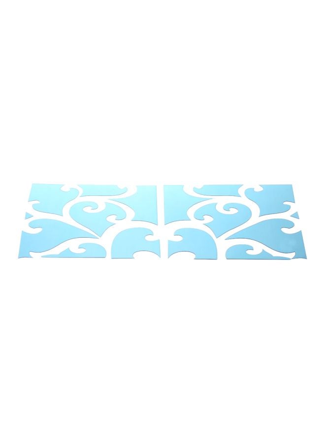 3D Mirror Wall Decal Sticker Blue 30x120cm - Image 1