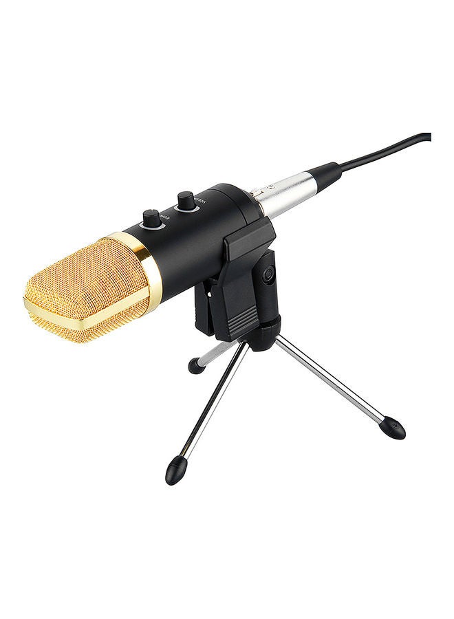 Generic USB Microphone With Recording Mic For PC Laptop Black/Gold  - Image 1