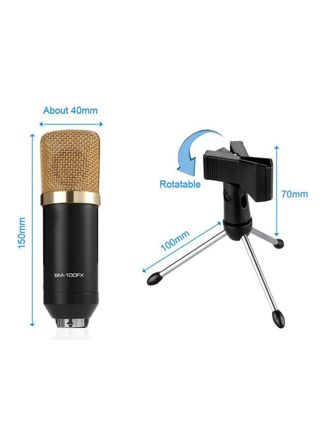 Generic USB Microphone With Recording Mic For PC Laptop Black/Gold  - Image 5