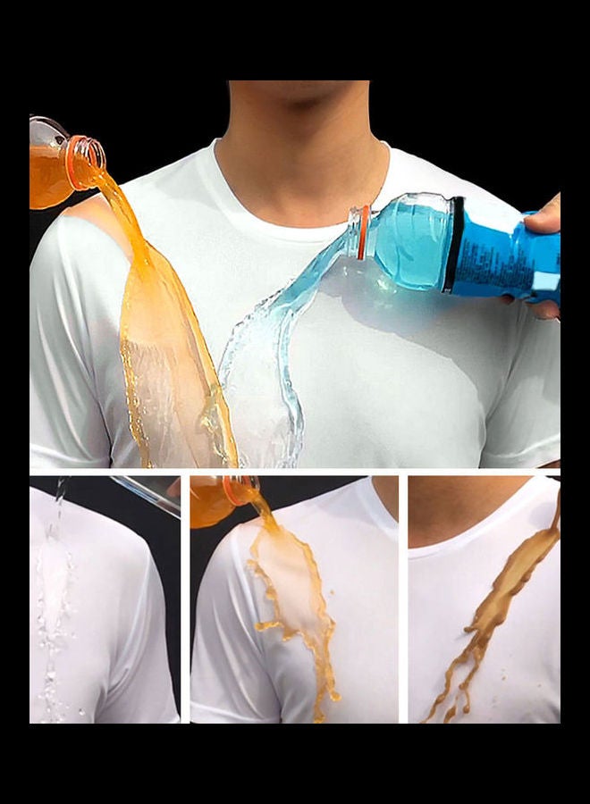Generic Anti-Dirty Waterproof Quick-Drying Short Sleeve T-Shirt Top White  - Image 3