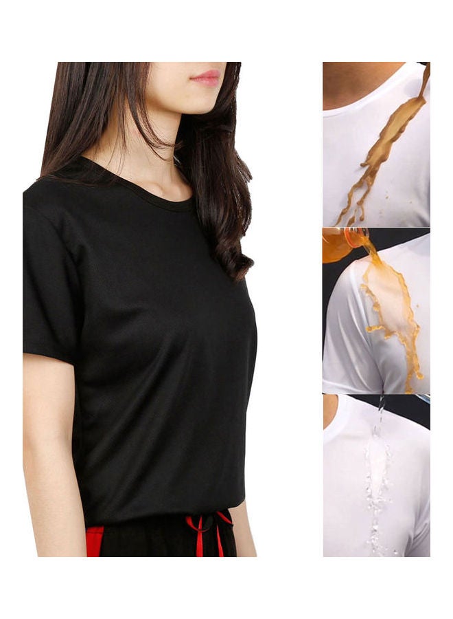 Generic Anti-Dirty Waterproof Quick-Drying Short Sleeve T-Shirt Top White  - Image 2