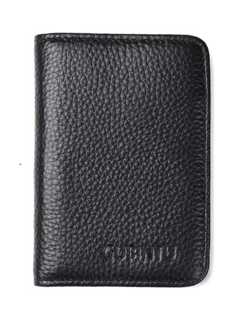 Mini Wallet Zipper Top Multi Functional Leather Coin Bag Black