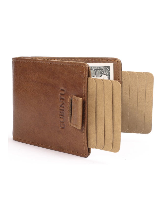 Beauenty - Double Drawstring Leather Antimagnetic Multi Function Wallet Coffee - Image 1