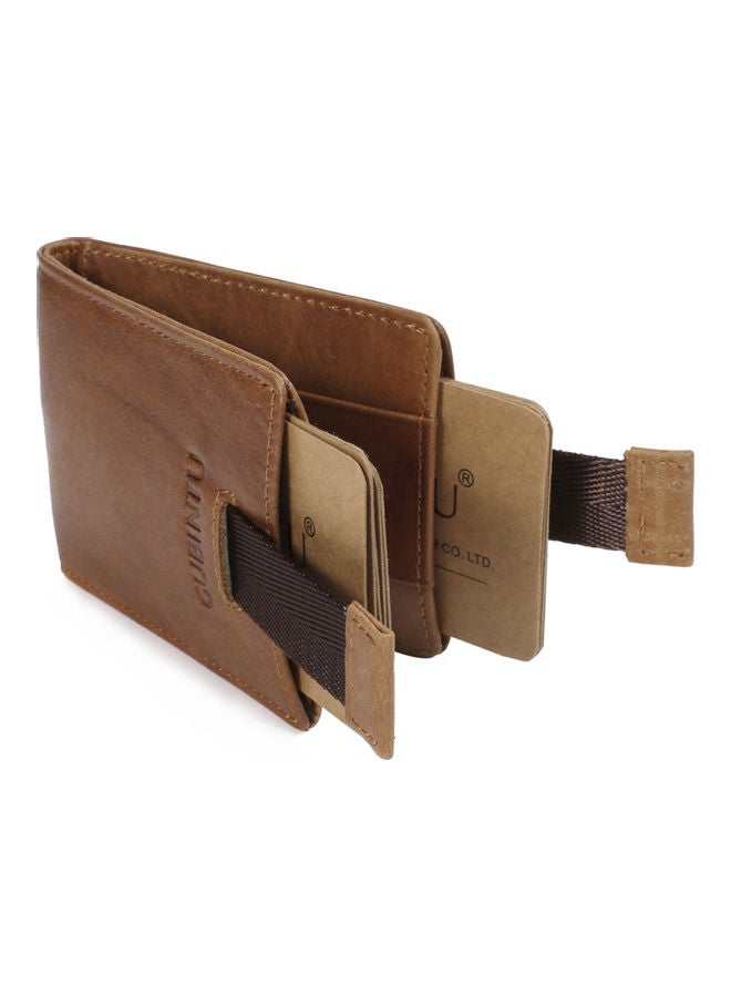 Beauenty - Double Drawstring Leather Antimagnetic Multi Function Wallet Coffee - Image 1