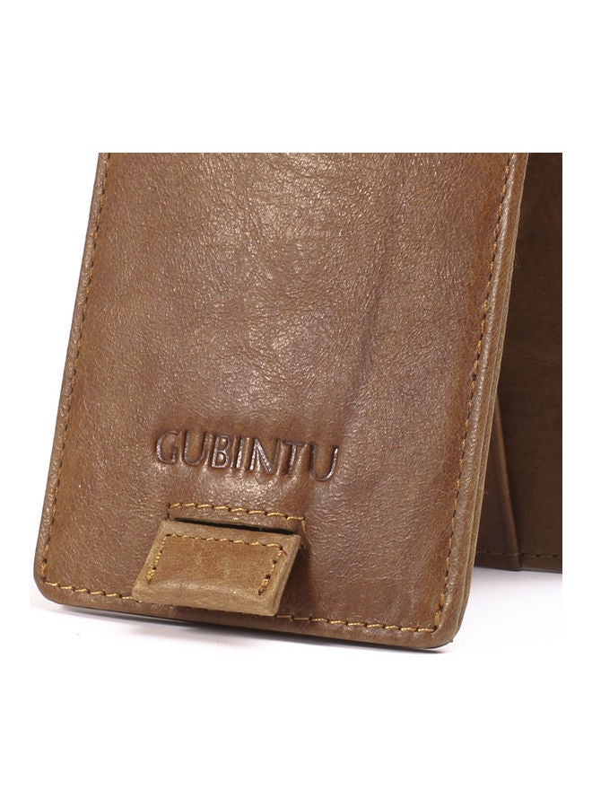 Beauenty - Double Drawstring Leather Antimagnetic Multi Function Wallet Coffee - Image 1