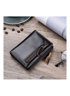 Beauenty Retro Anti Magnetic Head Layer Leather Zero Purse Wallet Zipper Dark Brown  - Image 2