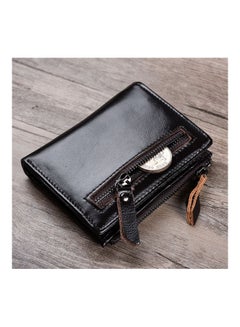 Beauenty Retro Anti Magnetic Head Layer Leather Zero Purse Wallet Zipper Dark Brown  - Image 4
