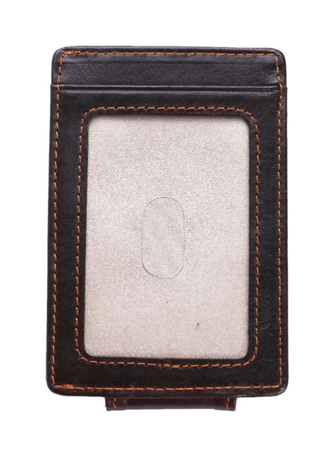 Beauenty Antimagnetic Leather Dollar Clip Magnetic Buckle Wallet Dark Coffe  - Image 1