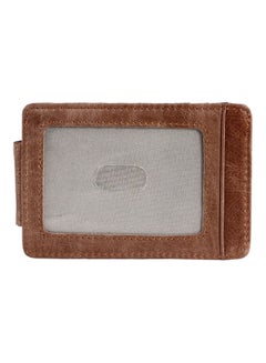 Beauenty Antimagnetic Leather Dollar Clip Magnetic Buckle Wallet Light Coffee  - Image 3