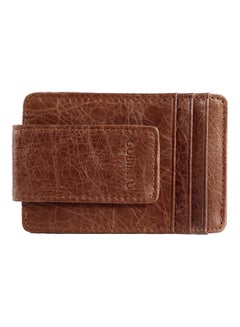Beauenty Antimagnetic Leather Dollar Clip Magnetic Buckle Wallet Light Coffee  - Image 4
