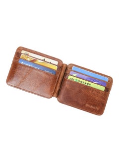 Beauenty Retro Multi Card Head Dollar Clip Leather Wallet Brown  - Image 4