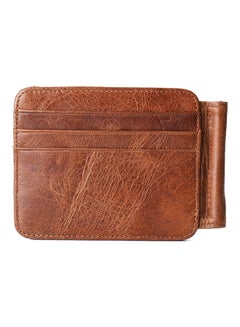 Beauenty Retro Multi Card Head Dollar Clip Leather Wallet Brown  - Image 2