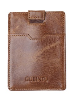 Beauenty Anti Magnetic Head Layer Ultra Thin Leather Card Bag Brown  - Image 1