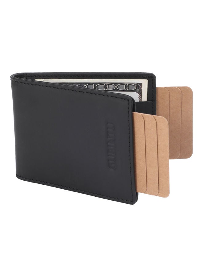 Beauenty - Double Drawstring Leather Antimagnetic Rfid Multi Function Wallet Black - Image 1