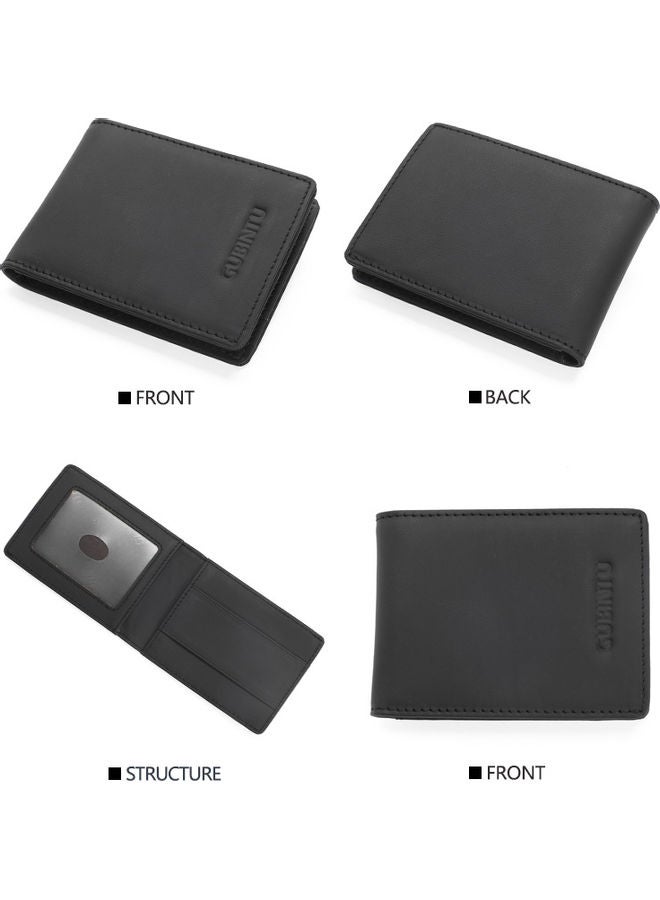 Beauenty - Double Drawstring Leather Antimagnetic Rfid Multi Function Wallet Black - Image 1