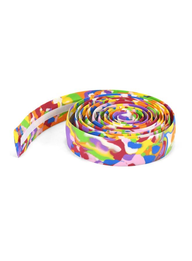 2-Piece Printed Bicycle Handlebar Tape With End Plug 210x3x0.28cm