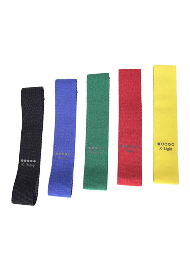 Generic 5-Piece Exercise Resistance Loop Band With Bag 33x6cm - Image 1