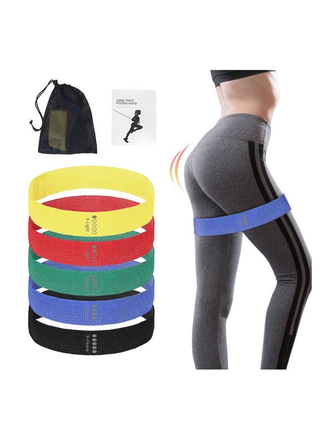 Generic 5-Piece Exercise Resistance Loop Band With Bag 33x6cm - Image 3