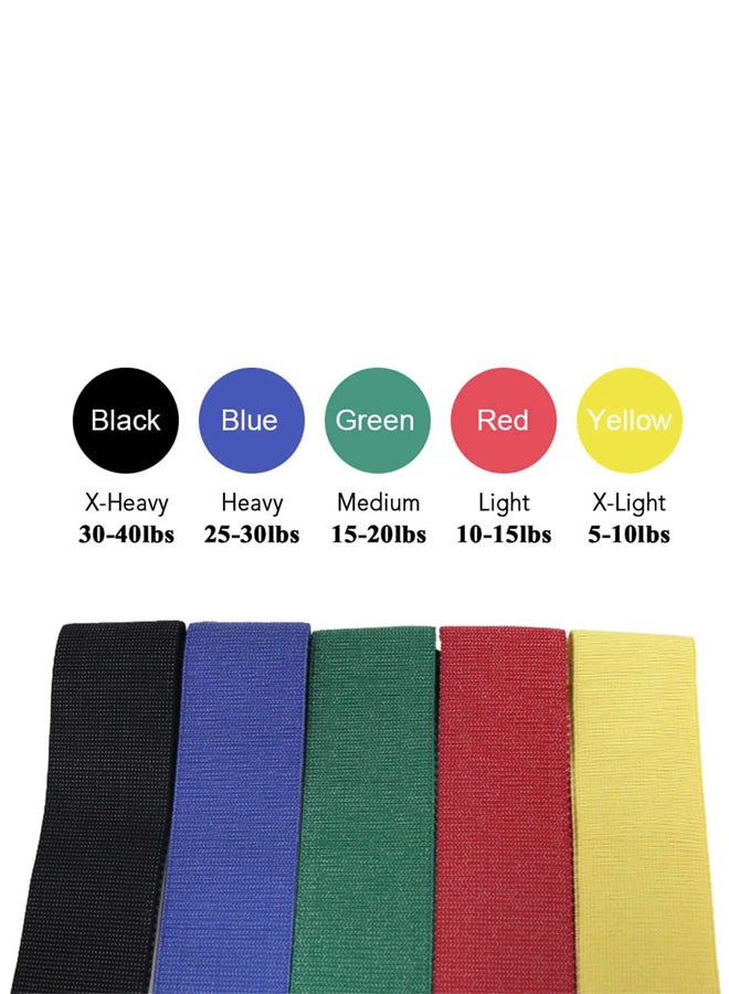 Generic 5-Piece Exercise Resistance Loop Band With Bag 33x6cm - Image 5