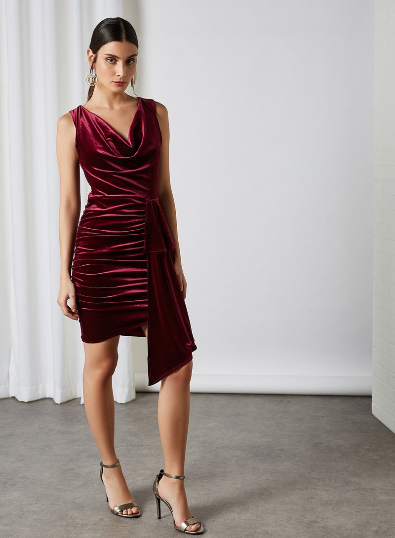 tfnc LONDON - Yule Mini Dress Burgundy - Image 1