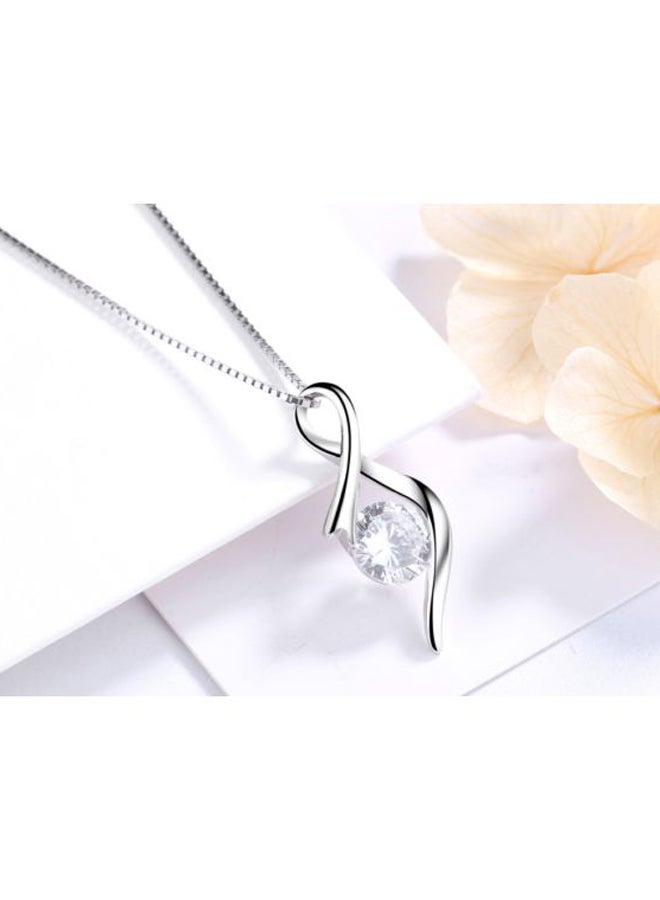 J&J 925 Sterling Silver Diamond Studded Necklace - Image 3