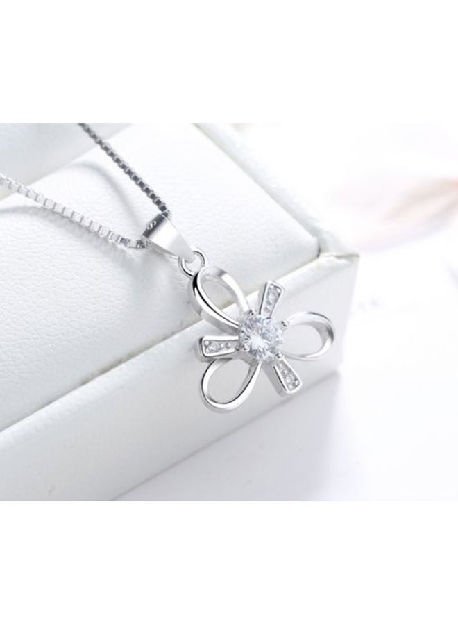 J&J 925 Sterling Silver Zircon And Diamond Studded Necklace - Image 3