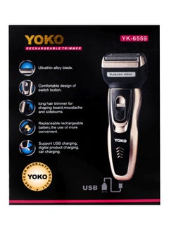 YOKO 3-In-1 Rechargable Trimmer Black/Gold 15cm  - Image 3