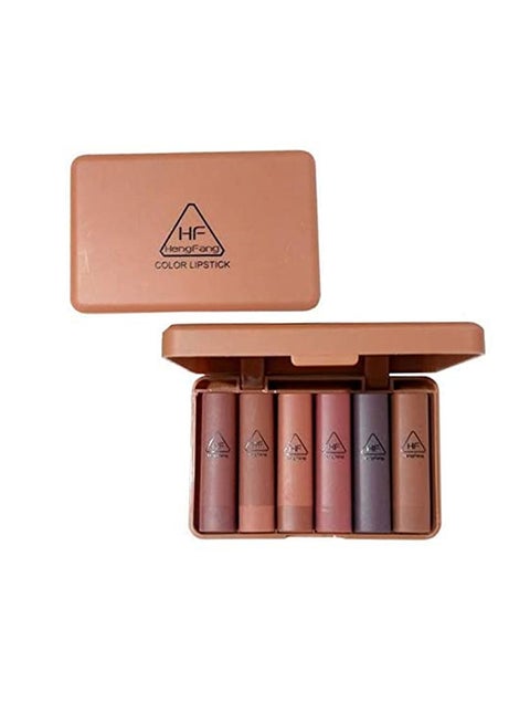 Set 6 Colors Matte Lip Gloss Box Multicolour