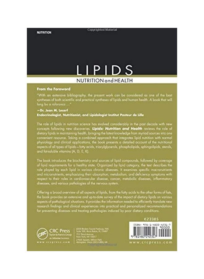 Lipids  Nutrition And Health paperback english - 2014  - Image 2