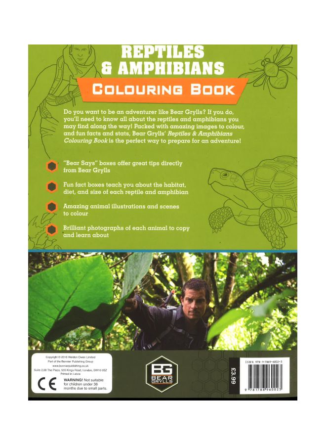 null - Bear Grylls: Reptiles And Amphibians Colouring Book : Packed Full Of Fun Facts And Creatures To Colour In paperback english - 22 Sep 2016 - Image 1